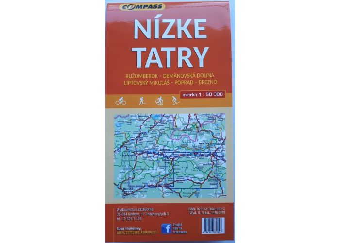 Mapa Nízke Tatry 1: 50 000 - západ aj východ v jednom
