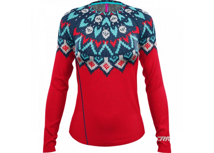 CRAZY LONG SLEEVED ARIA WOMAN NORWAY RED WOOL - Dámske tričko